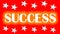 Success motivation movie with animated graphics, the letters jumping up the stairs, animated arrows, rotating text and stars.