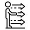 Success movement skill icon, outline style