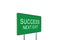 Success Next Exit Green Road Sign Isolated On White Background. Business Concept 3D Render