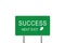 Success Next Exit Green Road Sign Isolated On White Background. Business Concept 3D Render