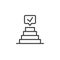 Success pyramid with check mark line icon