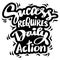 Success requires daily action, hand lettering.