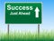 Success road sign on the sky background