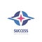 Success star logo design. Abstract globe concept sign. Communication technology symbol. Vector illustration.
