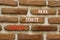 Success starts here symbol. Concept word Success starts here on beautiful red brown bricks. Beautiful red brown brickwall