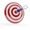 Success target with blue arrow