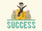 Success Team Spirit Businessman Color Illustration