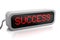 Success text on the lcd display