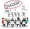 Success Thought Bubble Stick People Concept