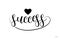 success typography text with love heart