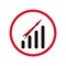 Success vector icon. Bicolor flat circled symbol, black and red colors on white background.