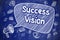 Success Vision - Doodle Illustration on Blue Chalkboard.