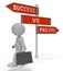 Success Vs Failure Concept Sign Depicts Achievement Versus Problems - 3d Illustration