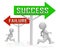 Success Vs Failure Concept Signs Depicts Achievement Versus Problems - 3d Illustration