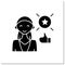 Success woman glyph icon