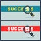 Success word with magnifier concept