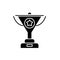 Successful achievement black icon, vector sign on isolated background. Successful achievement concept symbol