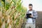 successful agriculturist in field of corn