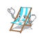 Successful beach chair character cartoon