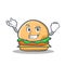 Successful burger character fast food