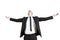 Successful businessman with outstretched arms