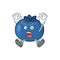 Successful cartoon funny blueberry fruit with mascot