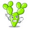 Successful cartoon opuntia cactus in the desert