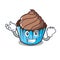 Successful chocolate cupcake character cartoon