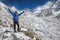 Successful hiker in Himalayas