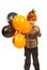 Successful kid with Halloween balloons