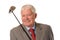 Successful mature businessman with golf club