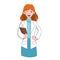 Successful medical professional woman with gown