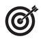 Successful shoot. Darts target aim icon on white background. Vector illustration.