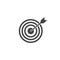 Successful shoot. Darts target aim icon on white background. Vector illustration.