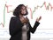Successful stocks and forex market trading - young beautiful and happy afro American business woman and trader coaching investment