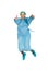 Successful surgeon woman jumping