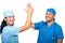 Successful surgeons give high five