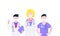 Successful team of medical employee doctors with face masks vector illustration