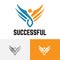 Successful Work Business Freedom Bird Wings Logo