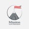 Successfull mission icon business concept.