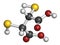 Succimer (dimercaptosuccinic acid, DMSA) lead poisoning drug molecule. Antidote used in heavy metal poisoning; acts by forming