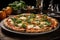 Succulent margherita pizza, golden pasta, melted cheese and fresh basil., generative IA