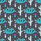 Succulent ornamental seamless pattern. Endless vegetal background.