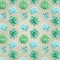 Succulent pattern on a biege background