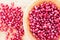 Succulent ripe pomegranate seeds or arils