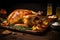 Succulent Roasted Chicken with Vegetables, Perfect for a Festive Roast Chicken Party with a Variety of Delectable Food and