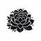 Succulent Silhouette: Stylized Flower Carved In Black Ink