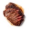 succulent steak isolated on a pristine white background.