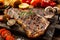 Succulent tender grilled porterhouse steak