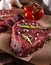 Succulent tender raw lean beef steaks